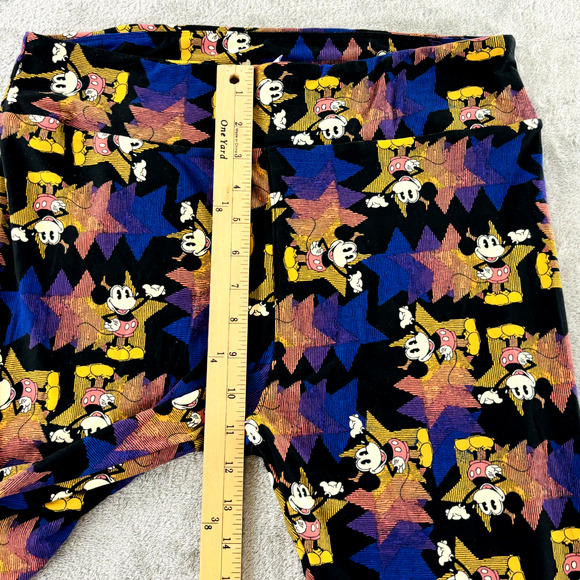 Lularoe Disney Mickey Mouse Star Leggings Allover Print Multicolor Tall & Curvy - Picture 4 of 9